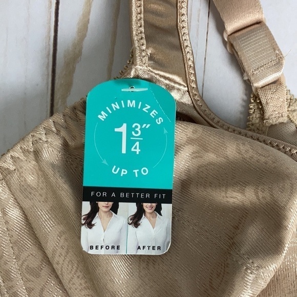 Bali NWT Minimizer Satin Tracings Comfort Strap Bra 34C Underwire Lingerie - Picture 4 of 16